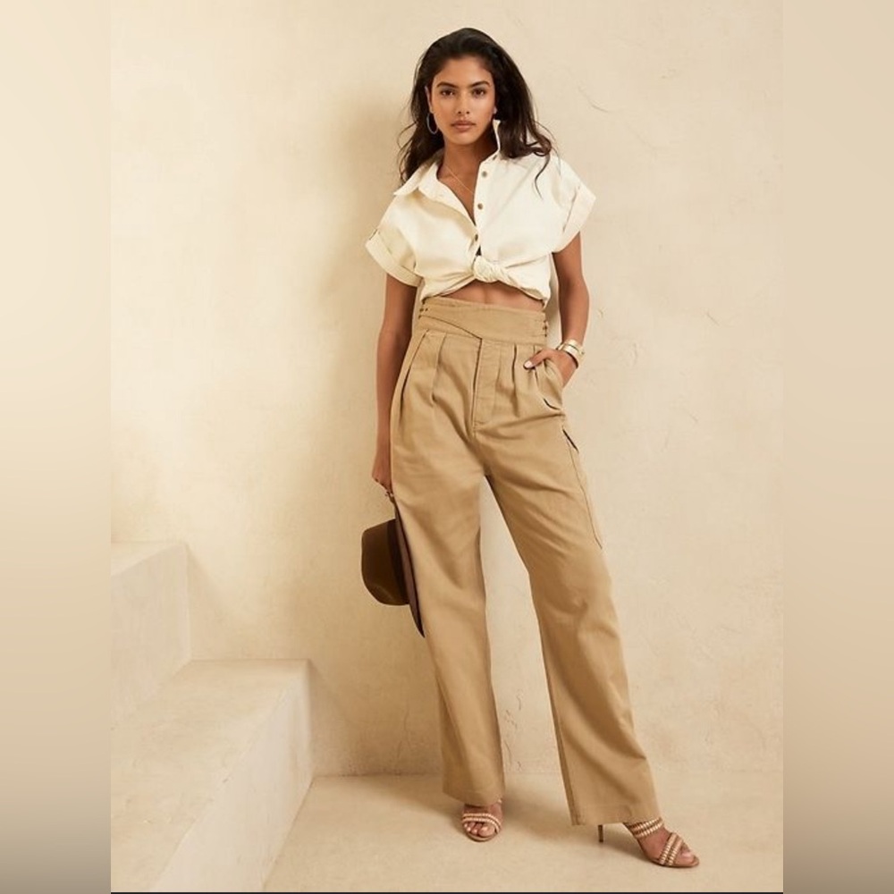 Banana Republic Tan High-Waisted Pants